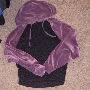 Velvet purple and black hoodie